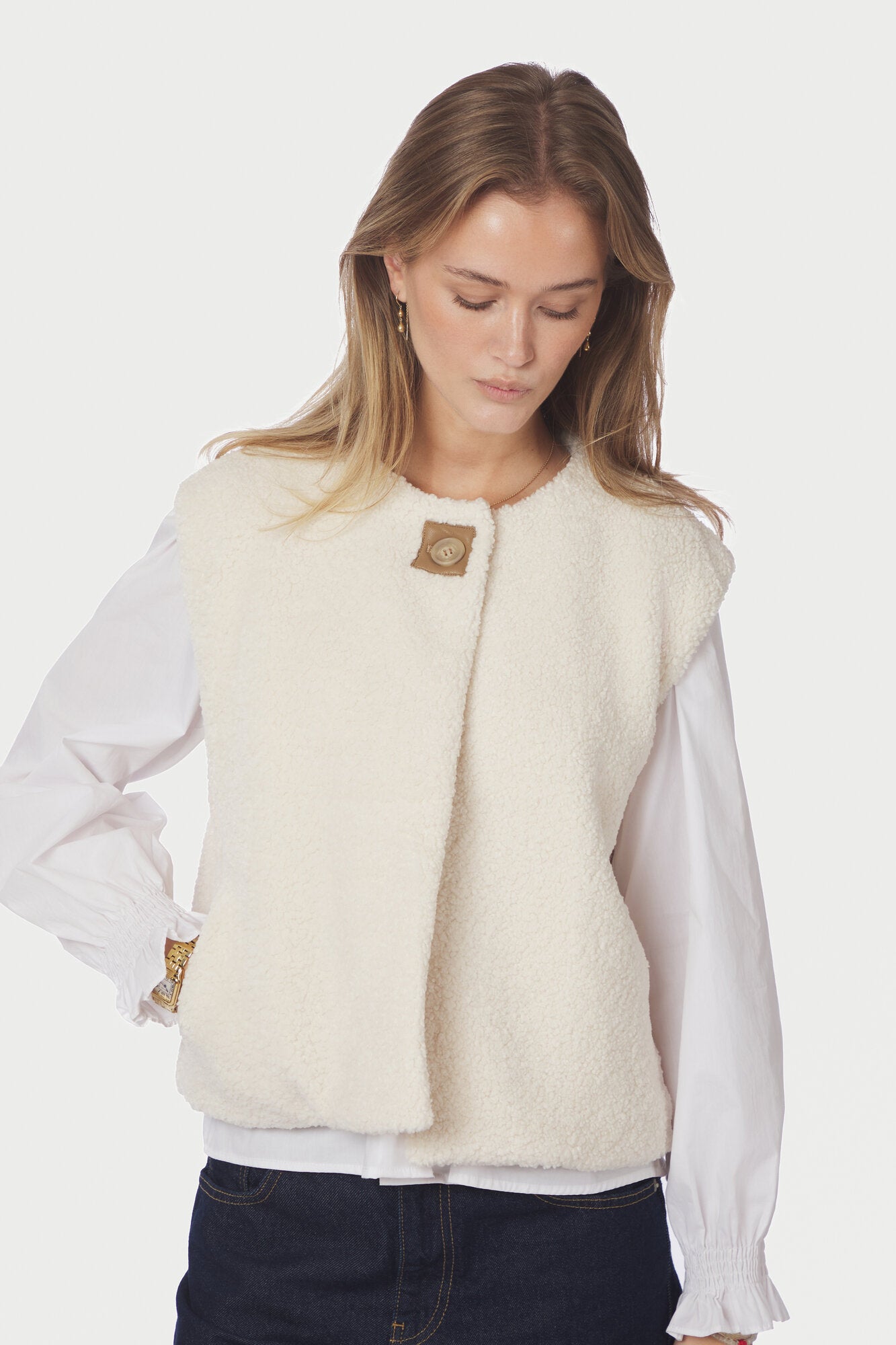 Anjanna teddyvest - Ivory